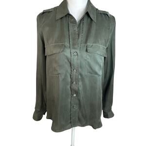 L'AGENCE Lunetta military rayon convertible sleeves rayon light ivy size XS